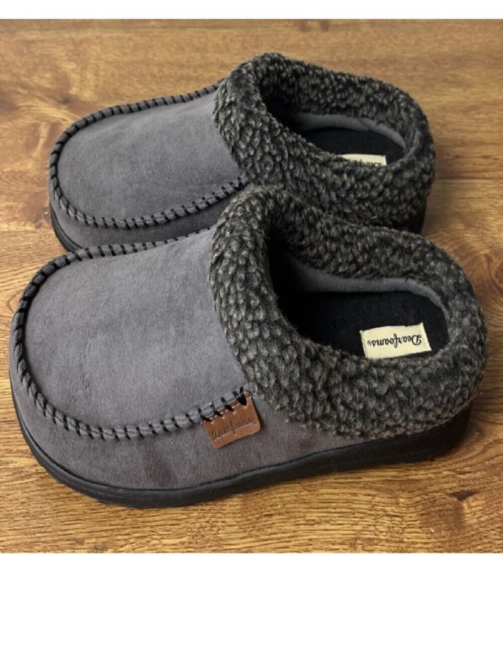 Dearfoams Men's Indoor/Outdoor Brendan Memory Foam Clog Pavement